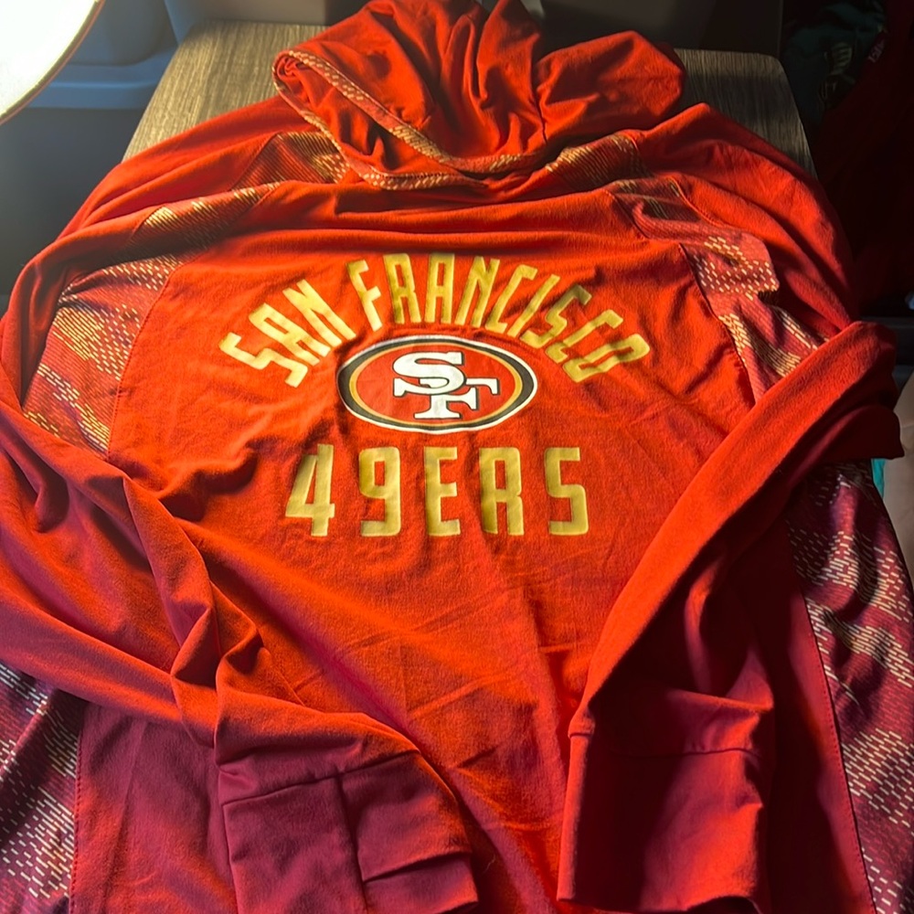 NFL Women’s LS Hooded San Francisco 49ers Tee Color Red/Gold Size Medium